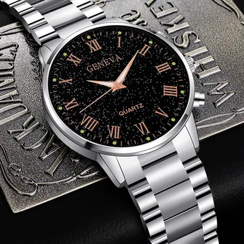 2022 Нови Часовници За Мъже Луксозни Бизнес Светещи Ръчен часовник Със Звездното Небе Военни Спортни Кварцов Мъжки Часовник С Метална Каишка на Часовник