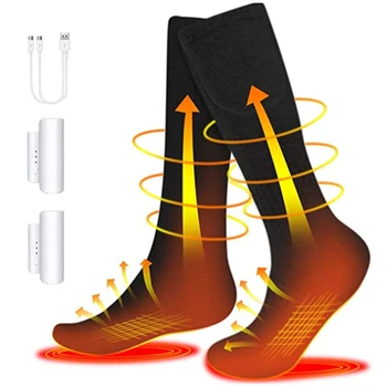 Отопление чорапи Зареждане на Мъжки и женски Отопление Топли Дълги Крака тръба Електрически Нагревателни Чорапи за Ски Затопляне Електрически Нагревателни Чорапи