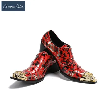 Christia Bella/Обувки От Естествена Кожа, Мъжки Бизнес Модела Обувки, Oxfords в Британския Стил в Стил ретро С Висока Талия, Мъжки Обувки-Oxfords