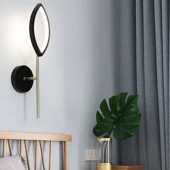 Скандинавски минималистичен дизайнерски постмодернистский стил, коридор, спалня, нощно шкафче, монтиран на стената лампа, модерни лампи и осветление