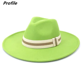 Зимна фетровая шапка с вдлъбнати и изпъкнала горна част с капки вода 9,5 см, еластична лента с полета, мъжки и дамски фетровая джаз фетровая шапка шапка дамски