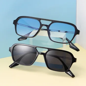 2021 Нови Модни Дамски квадратни Слънчеви очила Класически Индивидуалност Метални Мъжки Слънчеви Очила Открит Полигональное Огледало Корпоративна Дизайн Uv400