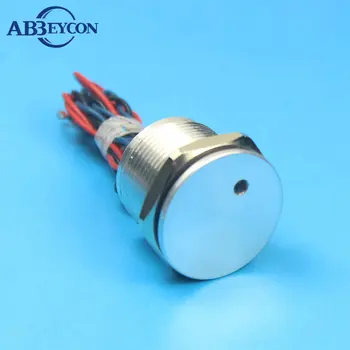22 мм Дупчица led лампа от алуминиев оксид с поемането на 0.2 A 12/24VAC/DC IP68 Нормално Отворен Водоустойчив 300 мм, Предварително кабелна Сензорен Пьезопереключатель