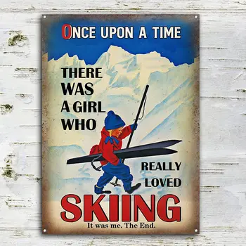 GadgetsTalk Каране на ски веднъж на Поръчка Класически Стенен Арт Декор в обществен Знак, Декоративен Знак