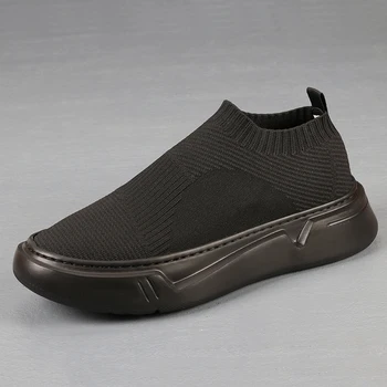 Нов стил, мъжки чорапи с окото на дебела подметка, лоферы с завязками на един крак, дишаща мрежа обувки за татко