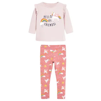 Есенна Дрехи за малките Момичета 2021 г., Есенна Памучен Брандираната Тениска с Надпис 