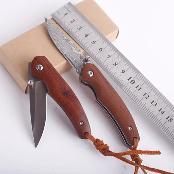 Тактически Открит Сгъваем Нож Damacus Стоманен Нож За Оцеляване Ловен Походный Инструмент с Висока Твърдост За самозащита EDC Нож