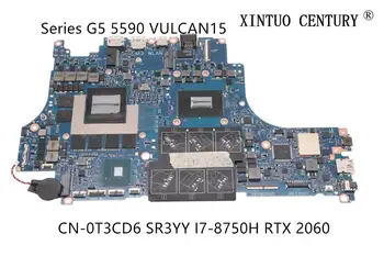 CN-0T3CD6 0T3CD6 T3CD6 дънна платка за Dell G5 5590 на дънната платка VULCAN15_N18E с SR3YY I7-8750H RTX 2060 GPU 100% тест