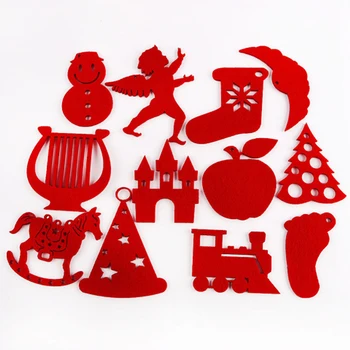 Направи си САМ 3D Филц Коледно Дърво Украса Дядо Коледа Украса на Коледни Подаръци За Деца Гореща Разпродажба Нов Плътен Цвят