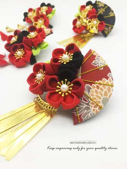 2021 Нов продукт японски стил плат цвете прическа дамски Японската фотография, ръчно изработени кимоно аксесоари за коса, Nong Yue