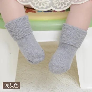 4 ДВОЙКАТА/ЛОТ, детски чорапи Anyongzu, вълнени чорапи, чорапи, зимни свободни чорапи за деца от 0 до 5 години, обикновен, 6 цвята микс