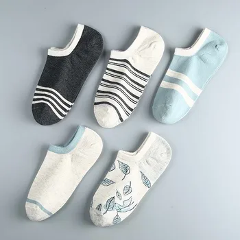 Жените чорапи, 5 чифта/лот, памучни Модни Чорапи До глезена с принтом, Сладки Къси Чорапи Дишащи Sokken, всеки ден пролет-лято Чорапи, комплекти