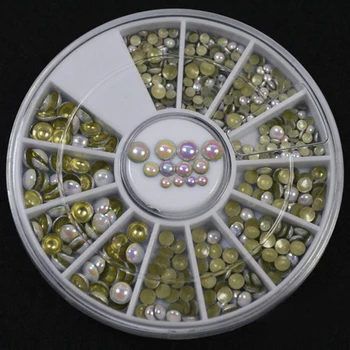3 размера на горещи Японски колела бижута мода смесени размери 3D Цветни Opal AB метална спойка/родословна за дизайн на Ноктите