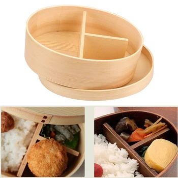 Контейнер За Храна 1 Слой 3 На Окото Кухненски Инструменти За Дървена Обяд-Бокс Портативен За Пикник Bento Кутии За Японски Стил