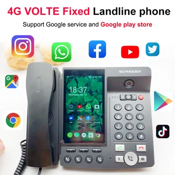 4G VOLTE неподвижен безжичен телефон С Голям екран, Android 7.0 Google Play Store Глобалната версия на Телефона многоезичен Смартфон