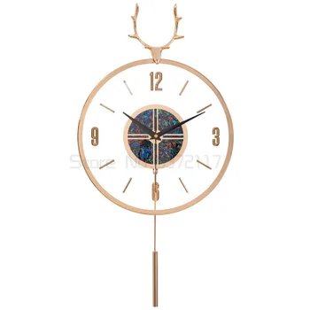 Скандинавските стенни часовници главата на елен творчески стенни часовници прости стенни часовници, модни домашни часовник в хола