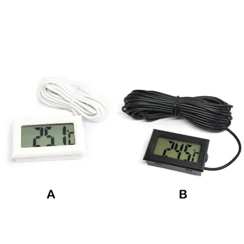 Цифров Термометър-Сонда 1 М Времето LCD Дисплей Водоустойчив Тестер 5 На 12 В За Баня Сензор Открит Домашен Аквариум Аксесоари