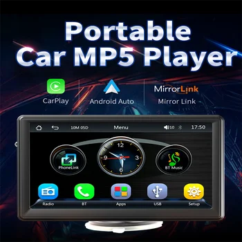 7-инчов Автомобилен Mp5 Радио 1 Din Безжичен Carplay WIFI Радио Авто Мултимедиен Плеър 1080P IPS Монитор, Сензорен Екран, Bluetooth